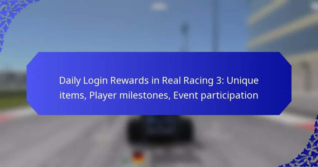 Daily Login Rewards in Real Racing 3: Unique items, Player milestones, Event participation