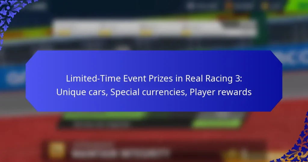 Limited-Time Event Prizes in Real Racing 3: Unique cars, Special currencies, Player rewards