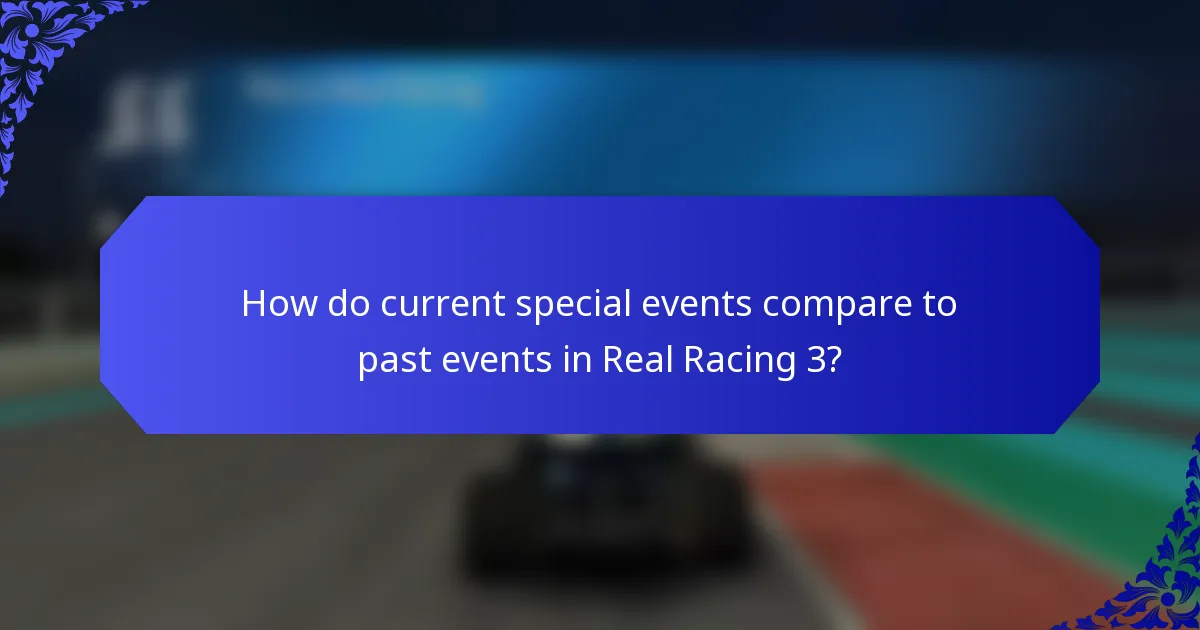 How do current special events compare to past events in Real Racing 3?